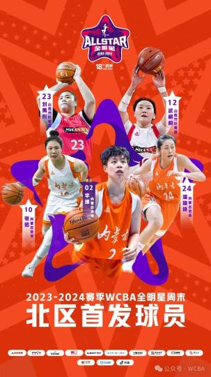 WCBA全明星正赛首发名单公布:韩旭成南区票王,