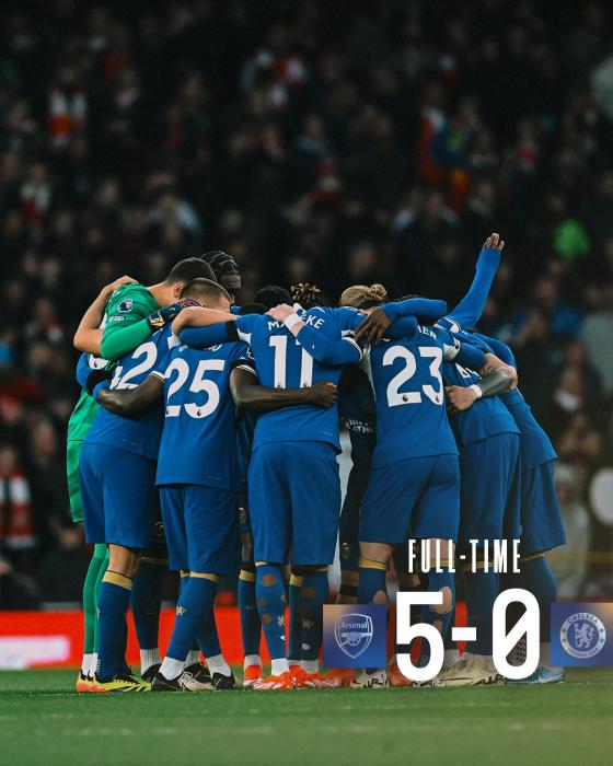 伦敦德比5-0横扫切尔西，阿森纳暂时领跑英超积