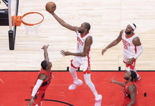 杜兰特高效砍29分助火箭胜猛龙，坎宁安15助攻引